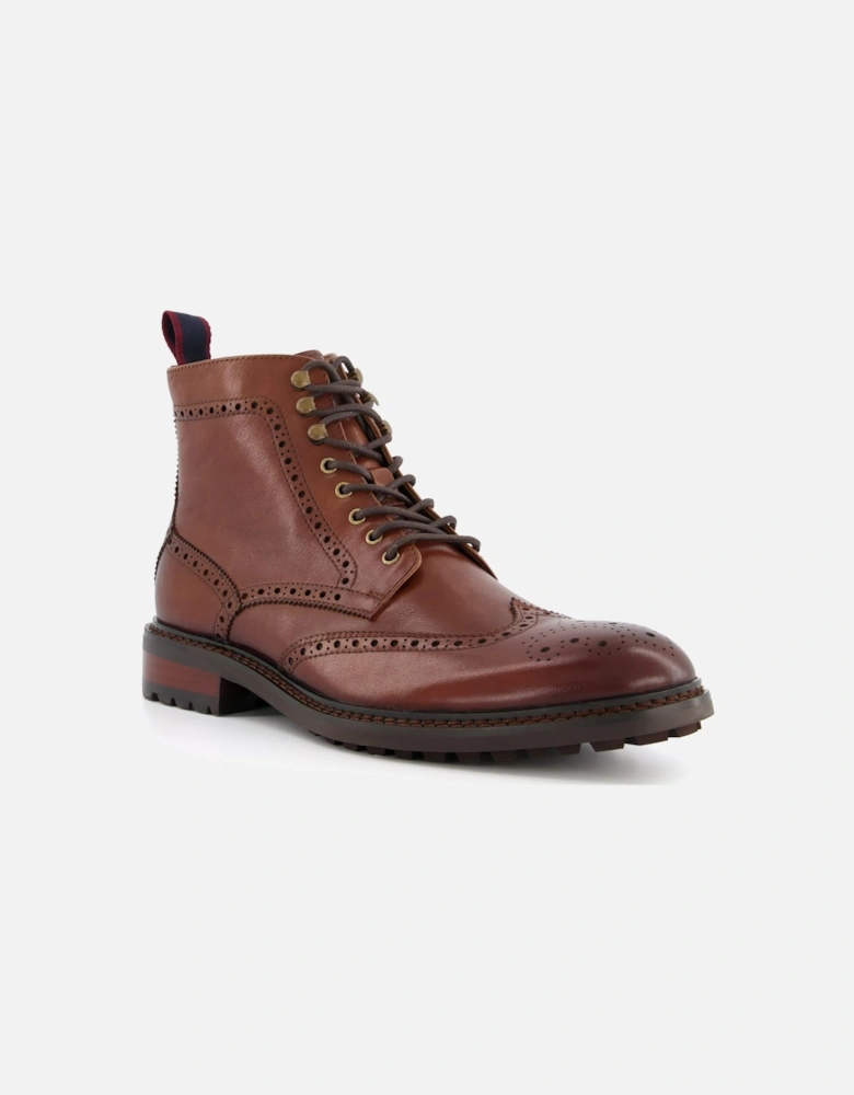 Mens Masked - Leather Lace Up Brogue Boots