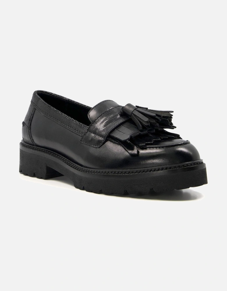 Ladies Guardian - Leather Fringe Trimmed Loafers