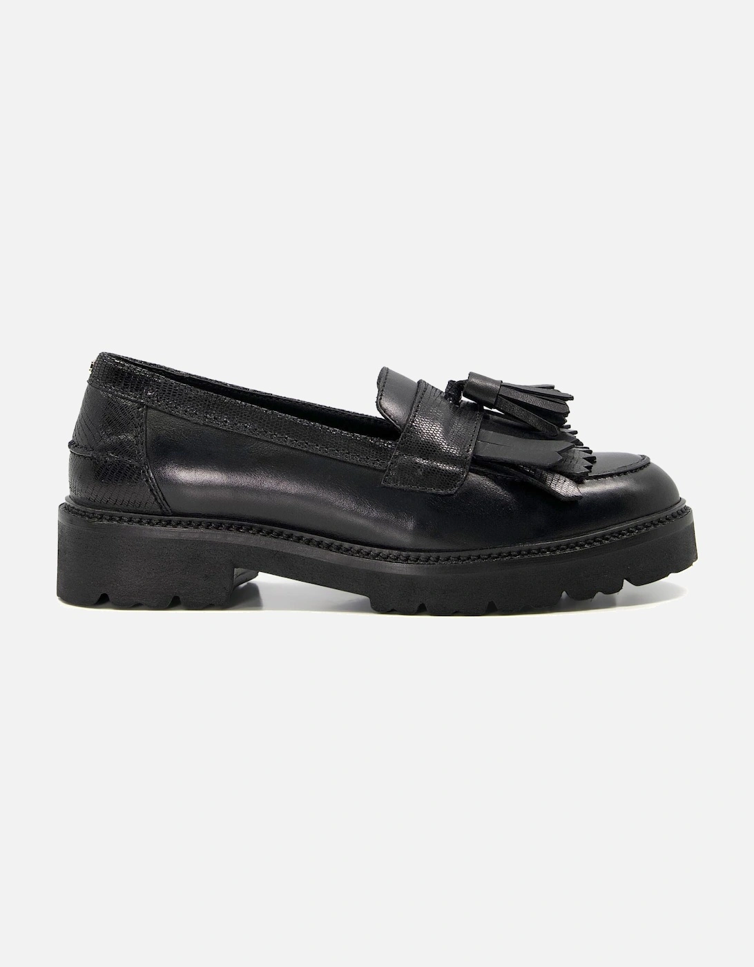 Ladies Guardian - Leather Fringe Trimmed Loafers