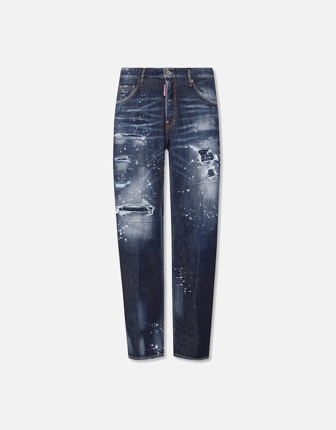 Cotton Rip and Repar Mid Wash Paint Splatter Cool Guy Jeans, 6 of 5