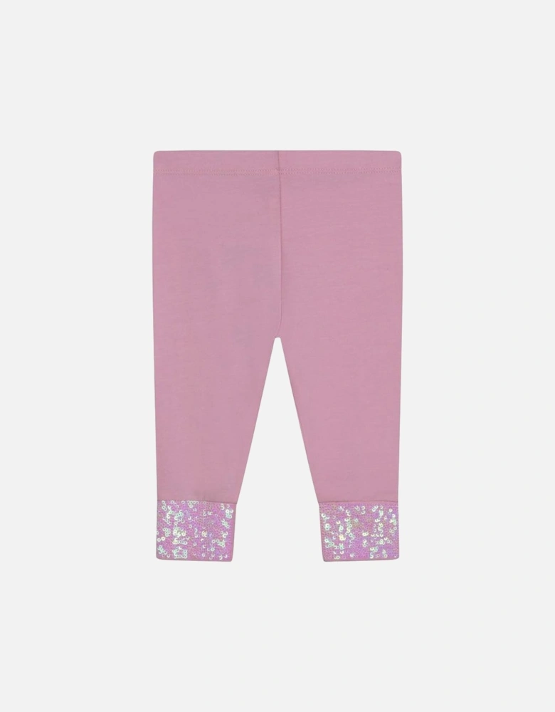 Girl Pink Glitter Leggings
