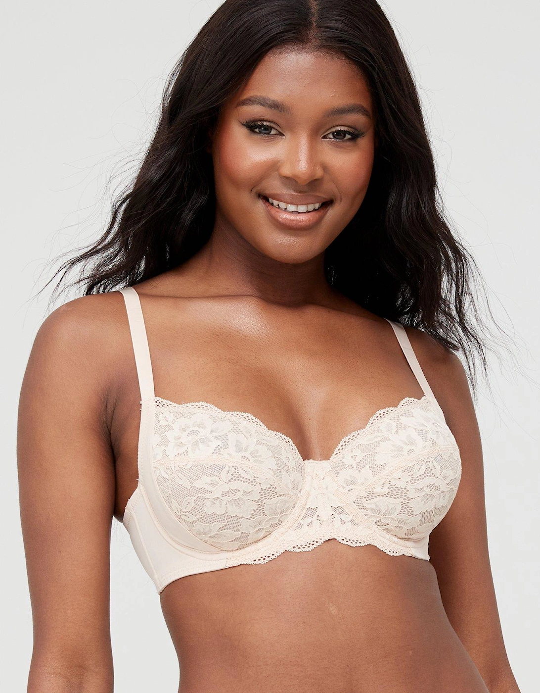 Rosa Lace Non-Padded Bra - Beige, 3 of 2