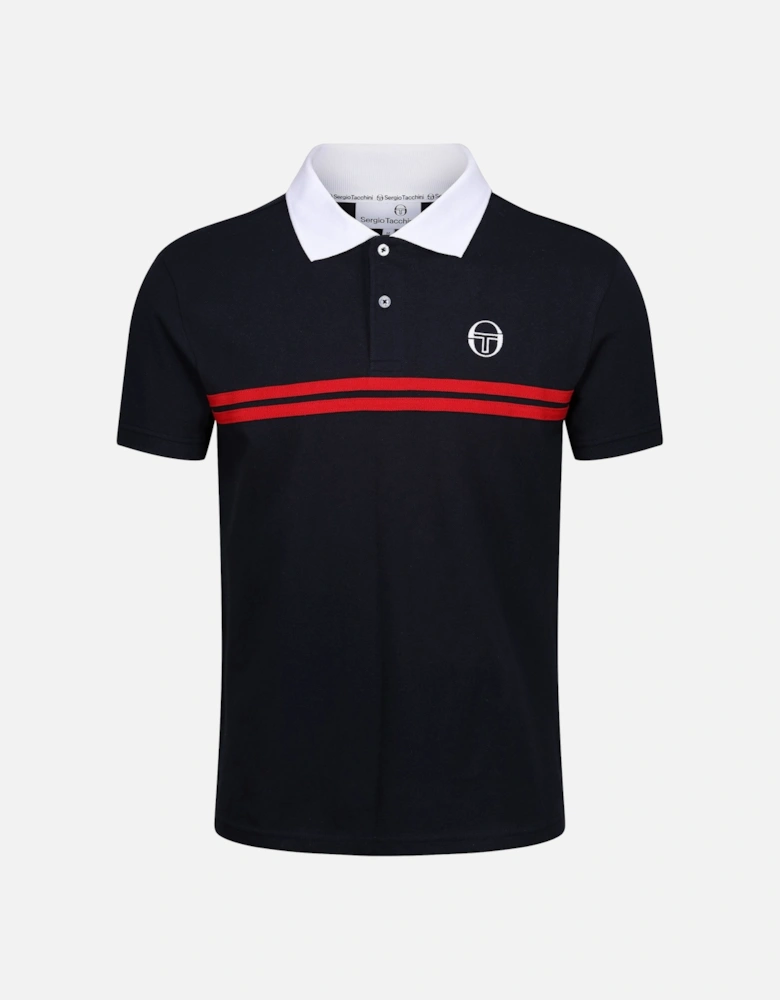 Supermac Mens Short Sleeve Polo Shirt | Navy/red