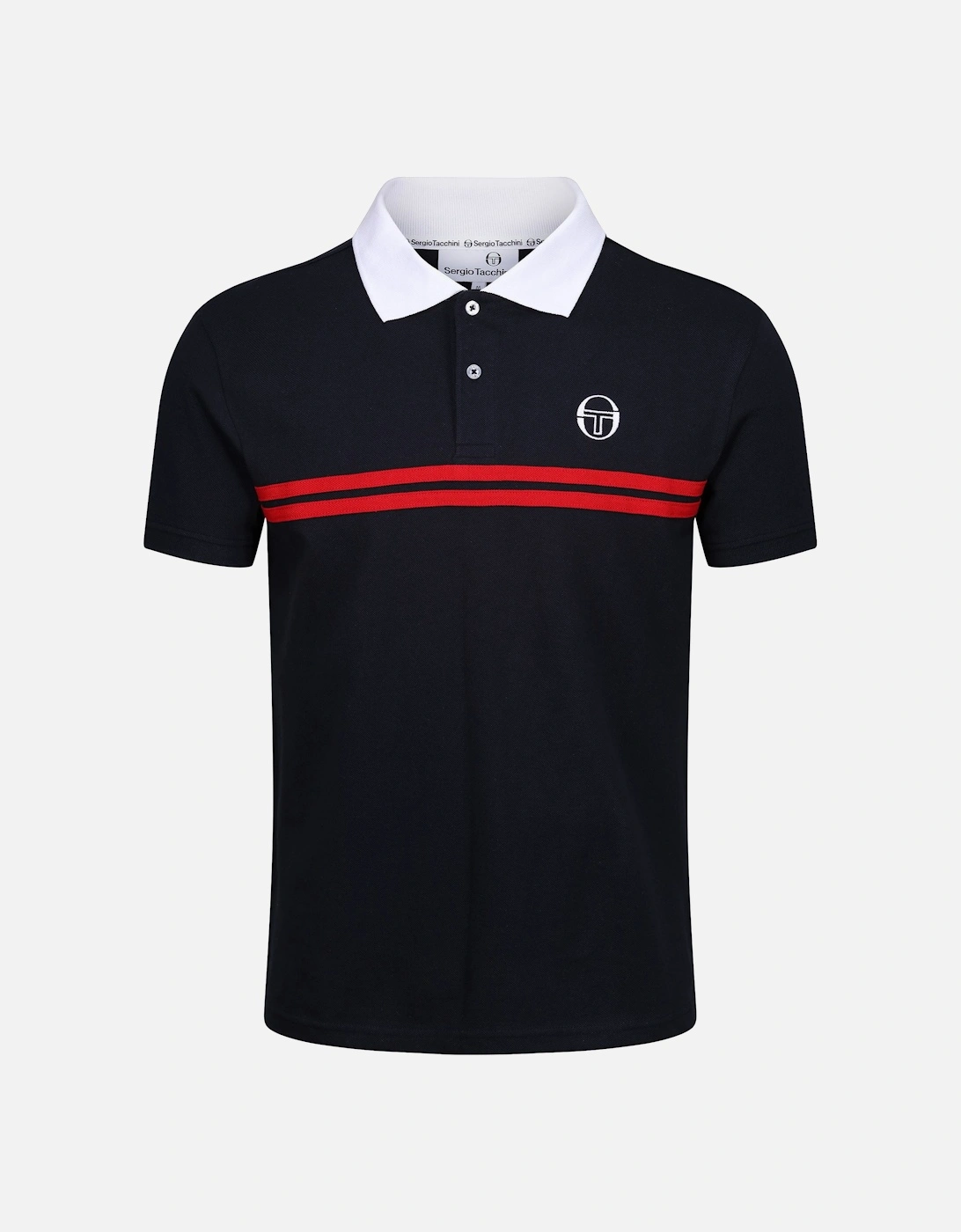Supermac Mens Short Sleeve Polo Shirt | Navy/red, 4 of 3