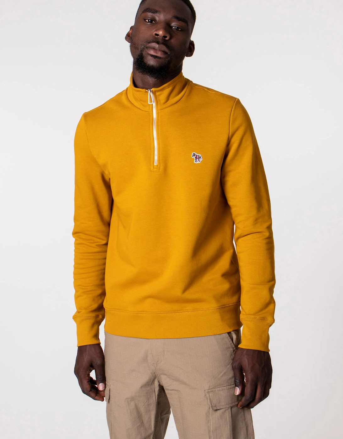 Quarter Zip Zebra Logo Sweatshirt, 4 of 3
