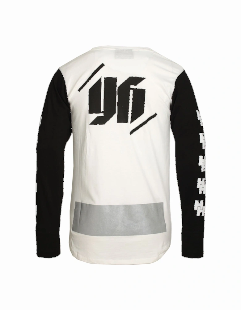 Long Sleeve Long Line Mono T-Shirt | White