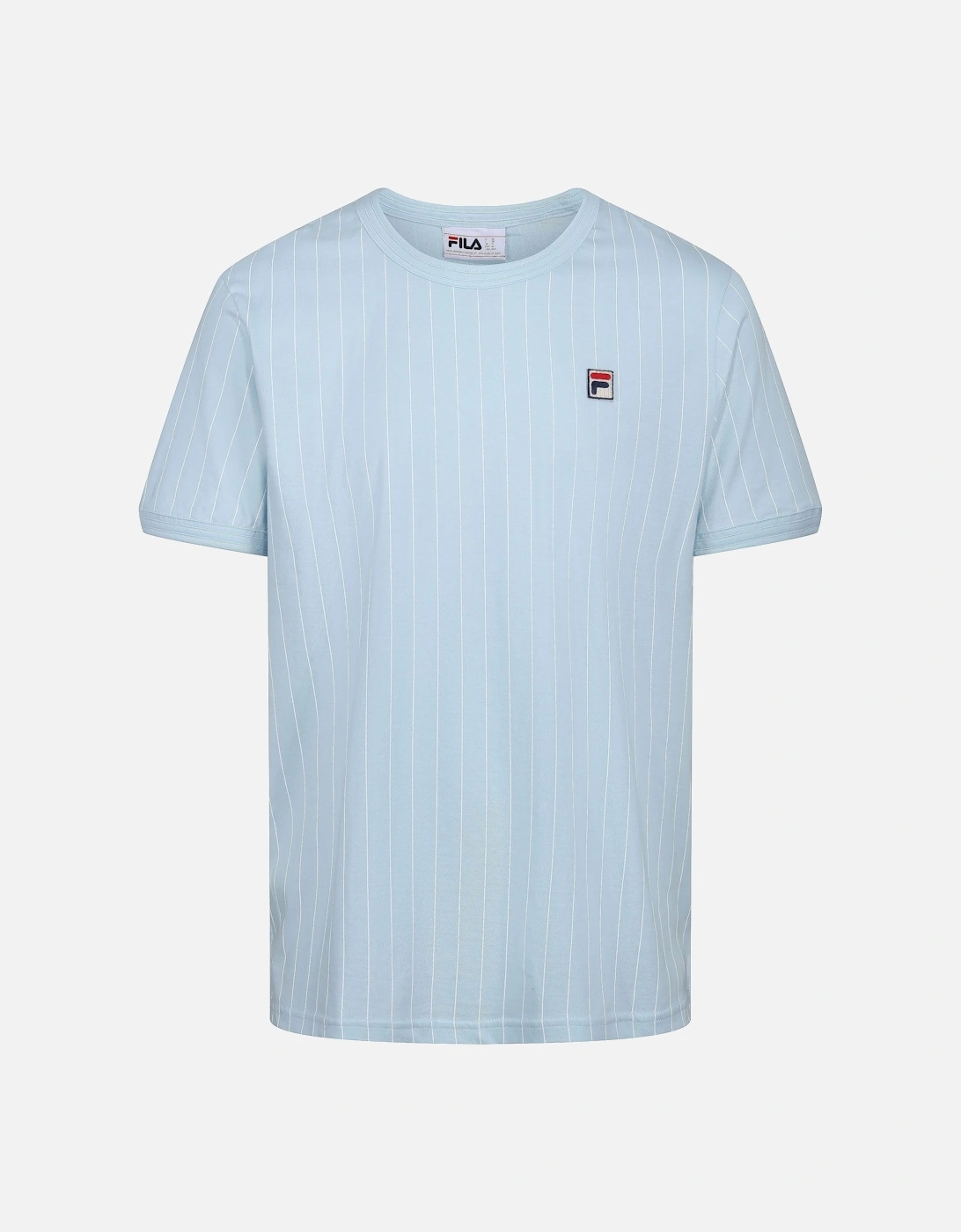 Guilo Striped Crew Neck Mens T-Shirt | Clear Blue/White, 4 of 3