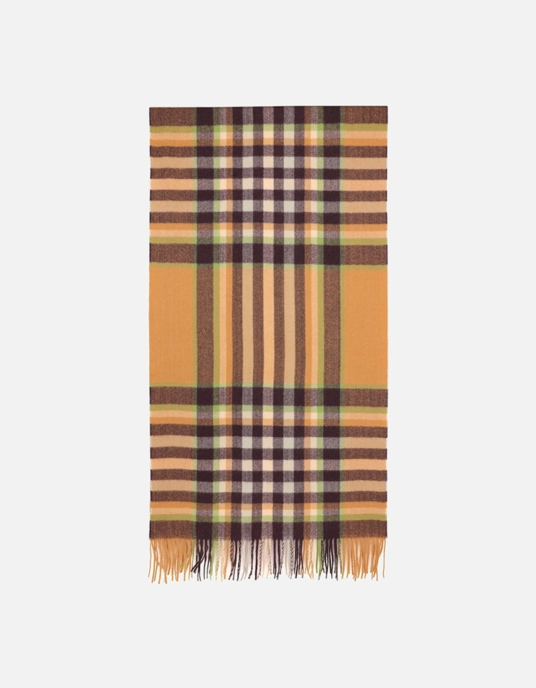 Checkered Cashmere Scarf with Tassels