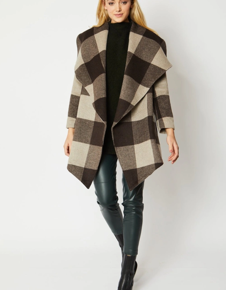 Cashmere Blend Check Coat