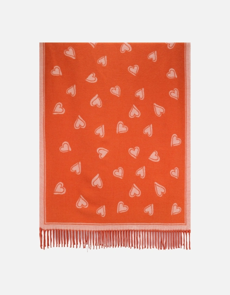 Love Heart Tassel Reversible Cashmere Blend Scarf