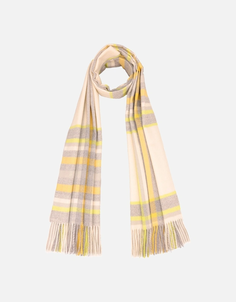 Checkered Cashmere Scarf with Tassels