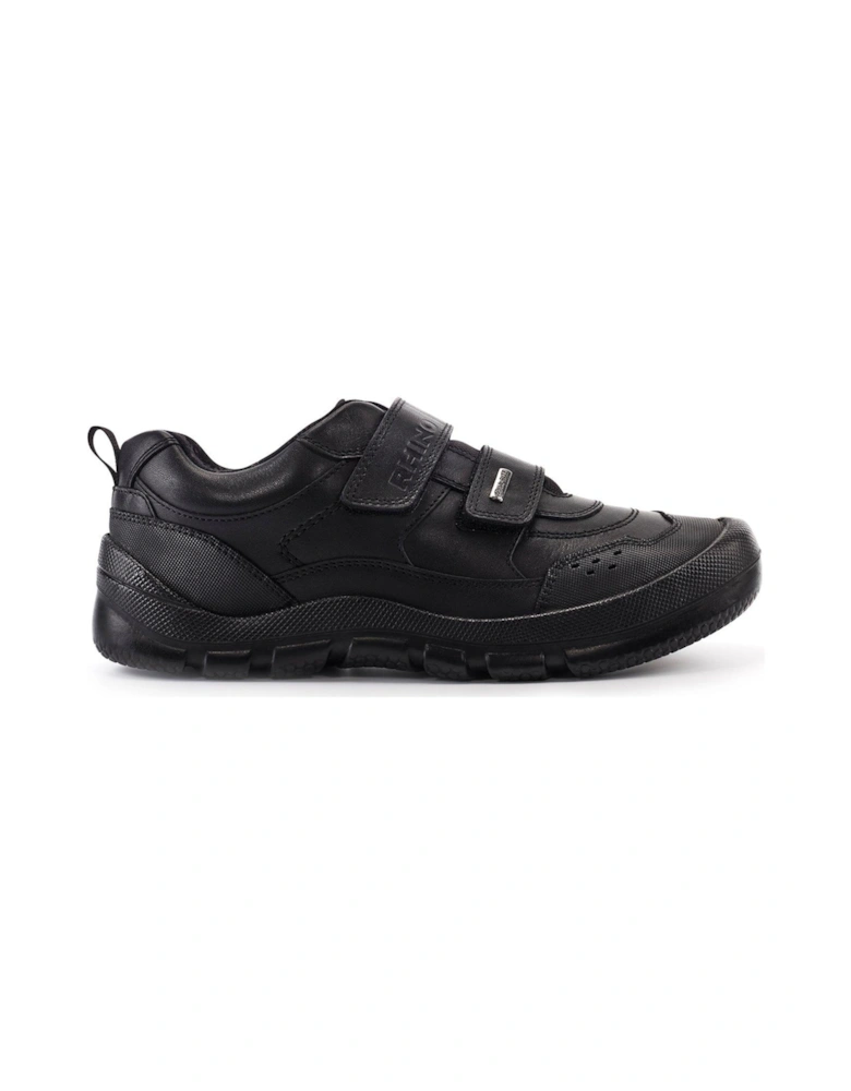 STARTRITE Trooper Boys Waterproof  Leather Double Riptape Durable School Shoes - Black