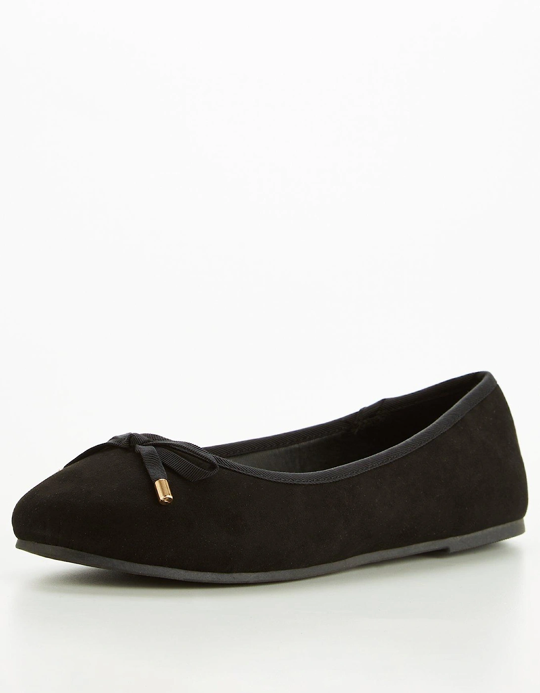 Wide Fit Round Toe Ballerina - Black, 3 of 2