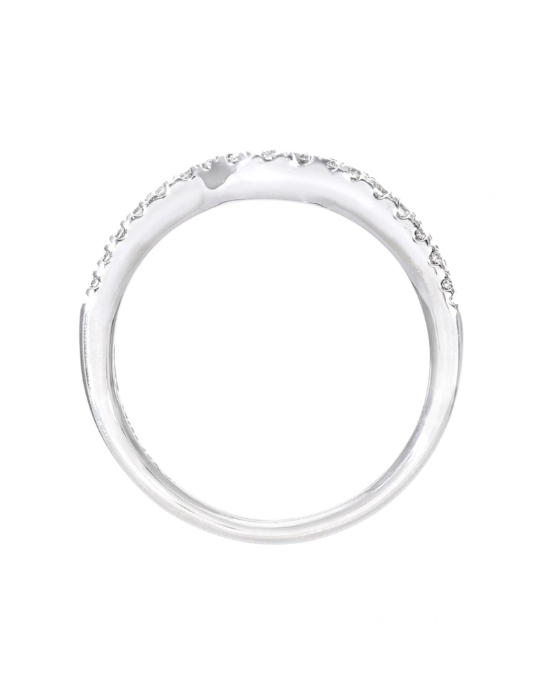 9ct White Gold 20 Point Diamond Shaped Eternity Ring