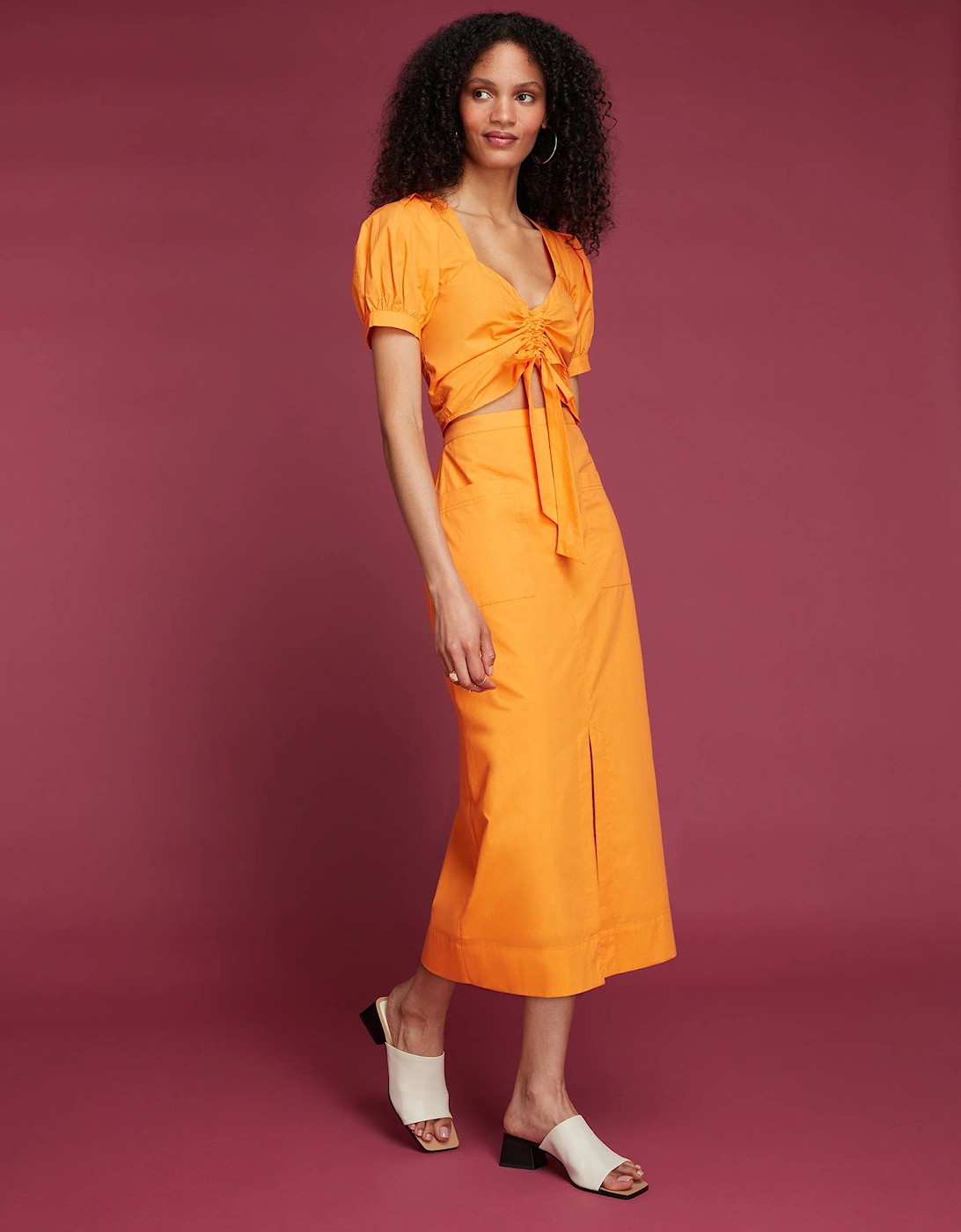 Hilda Midi Skirt in Orange, 7 of 6