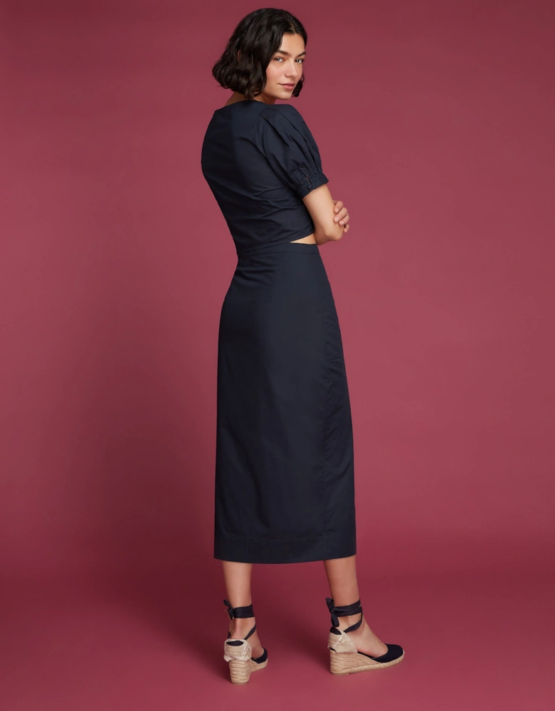 Hilda Midi Skirt in Dark Navy