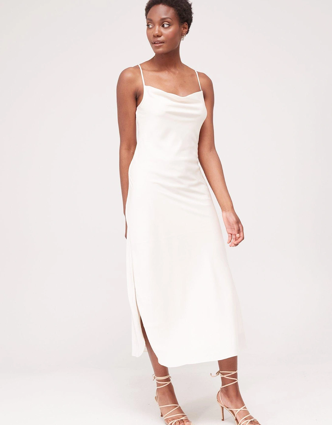 Hadley Cowl Neck Midi Slip Dress - White, 7 of 6