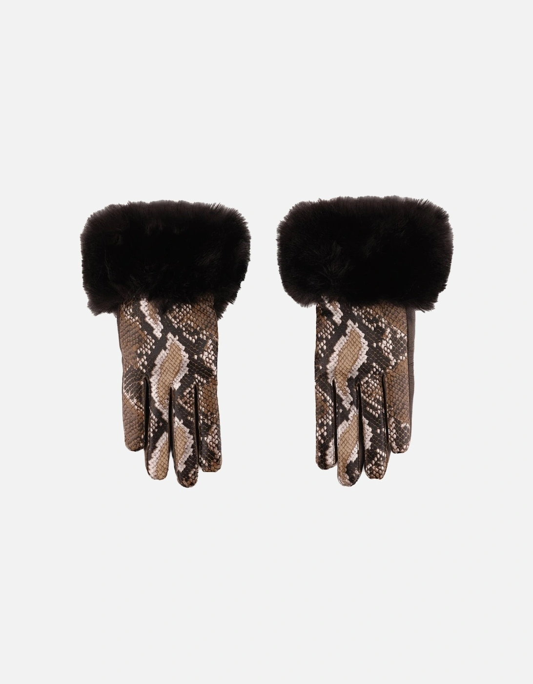 Luxe Leather Snake Print Gloves, 2 of 1
