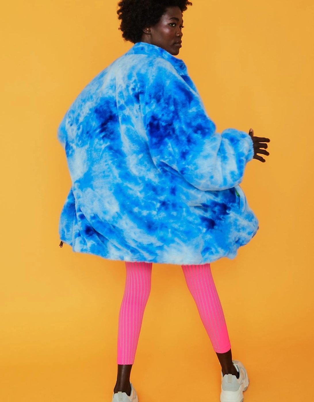 Blue Tie Dye Oversized Coat