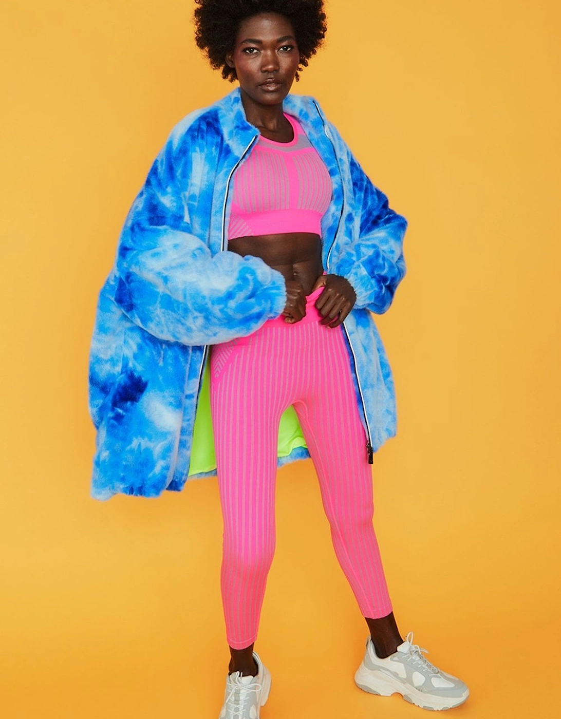 Blue Tie Dye Oversized Coat