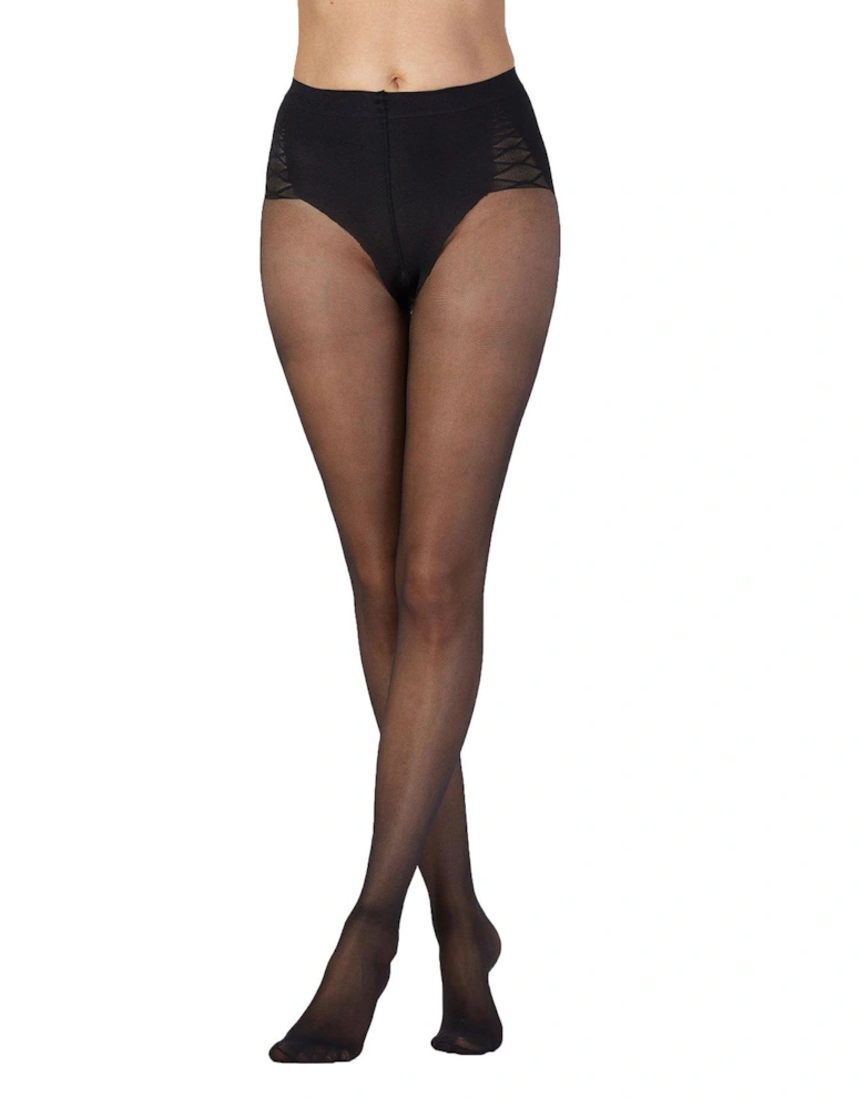 15 Denier Waist and Tummy Toner Tights - Black