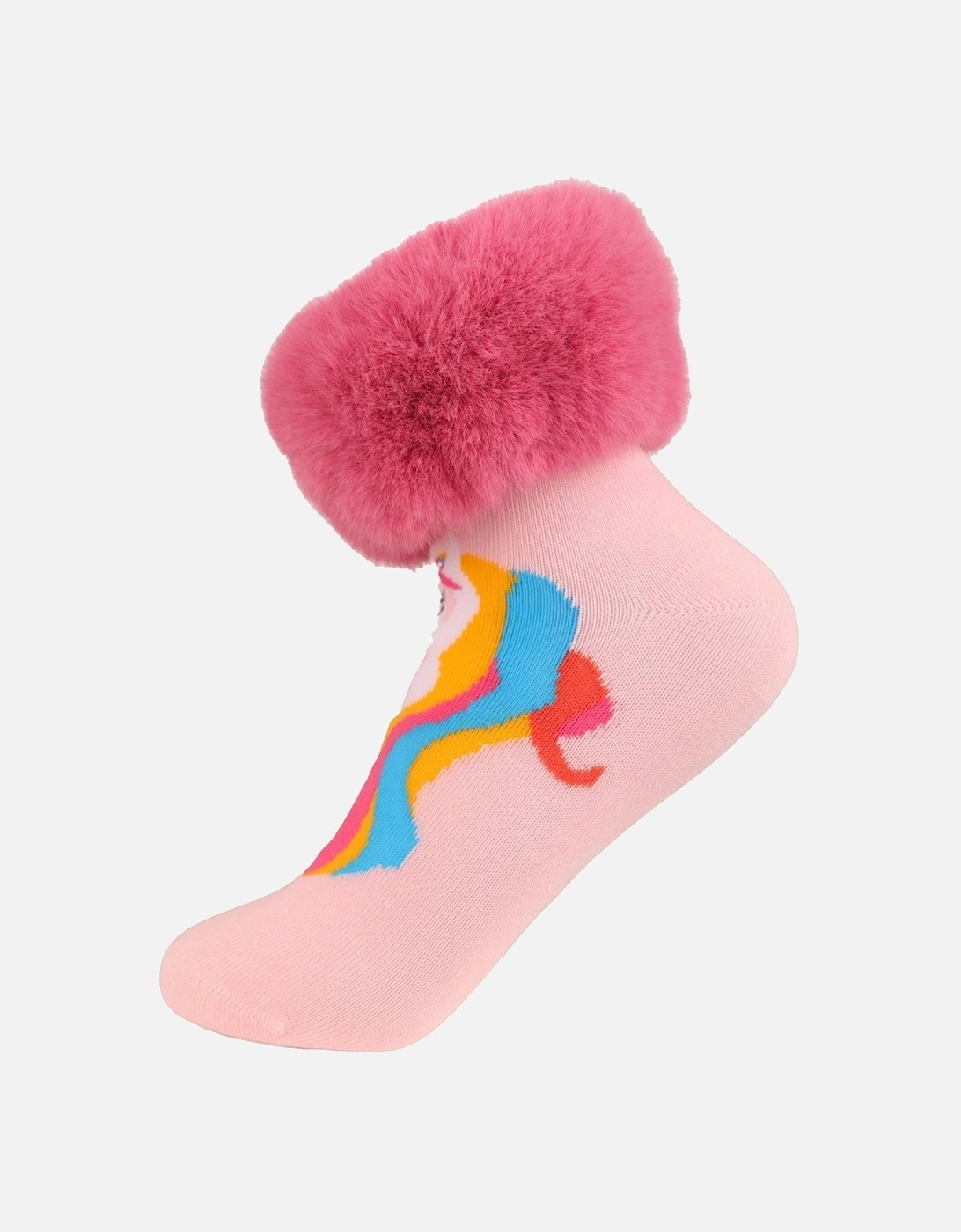 Light Pink Silk Blend Socks with Unicorn Pattern, 2 of 1