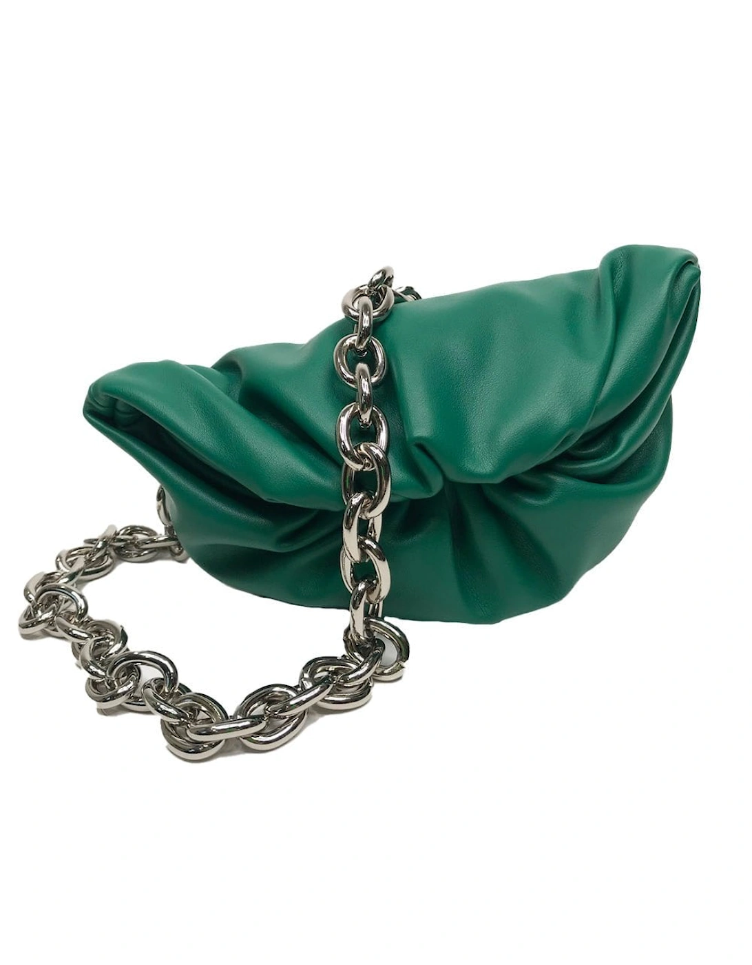 Green Charlotte Leather Bag With Silver Chain, 2 of 1