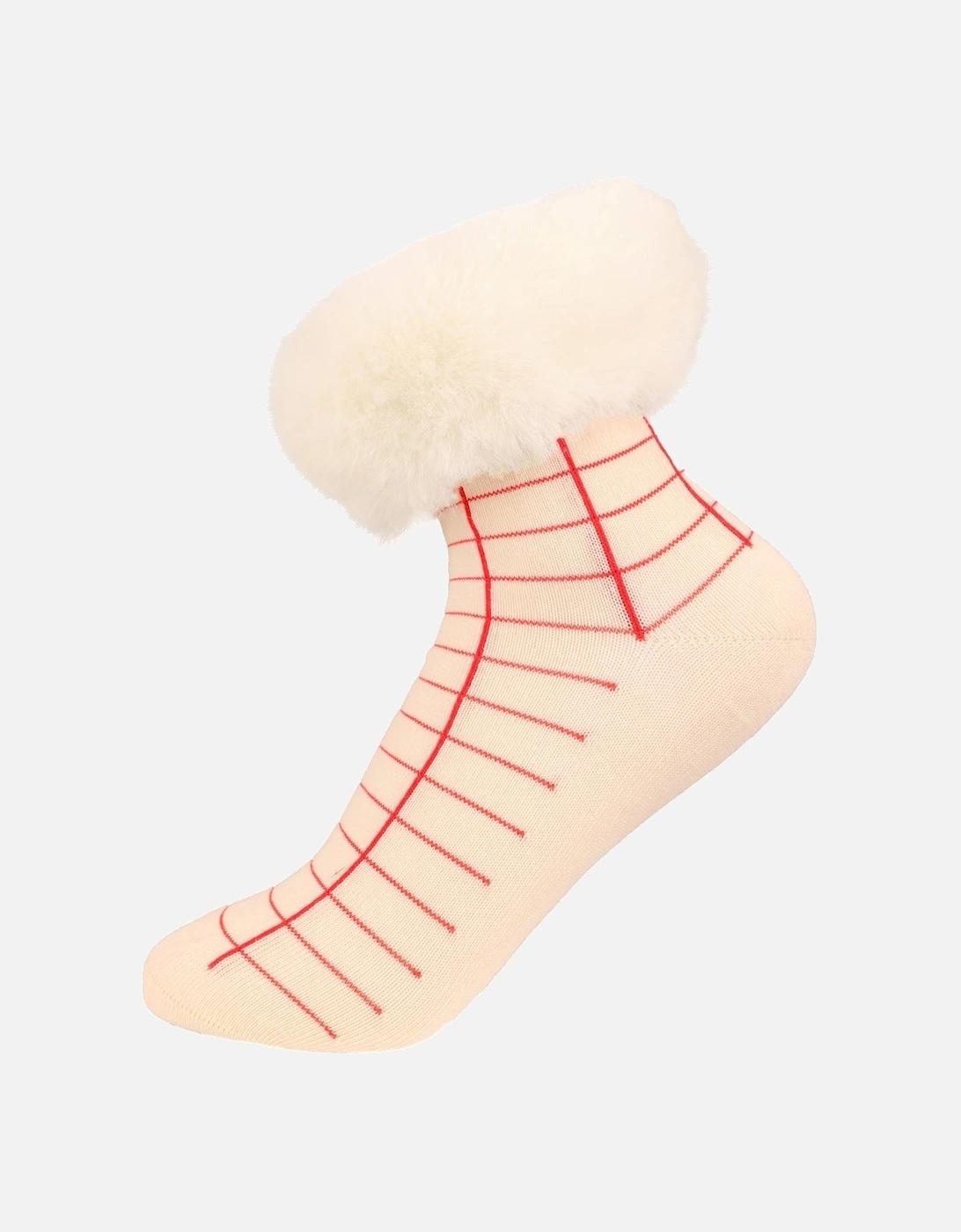 Silk Blend Socks Faux Fur Trim, 2 of 1