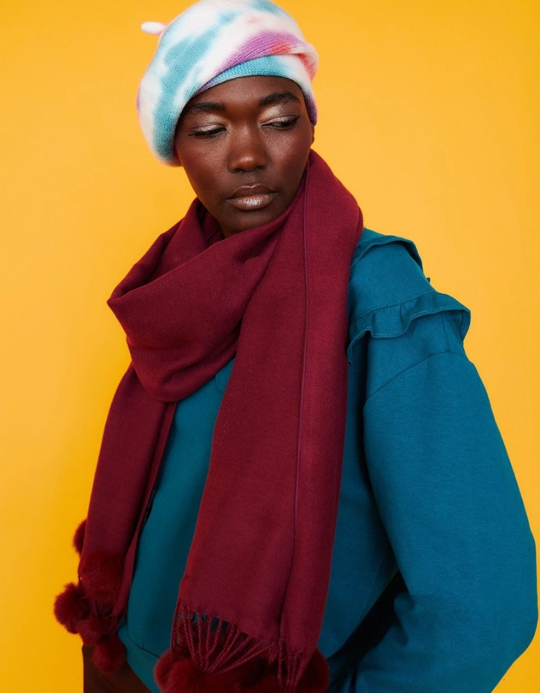 Tie-Dye Beret in Blue and Pink