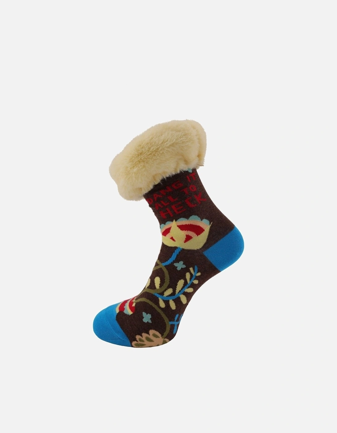 Silk Blend Faux Fur Trim Socks, 2 of 1