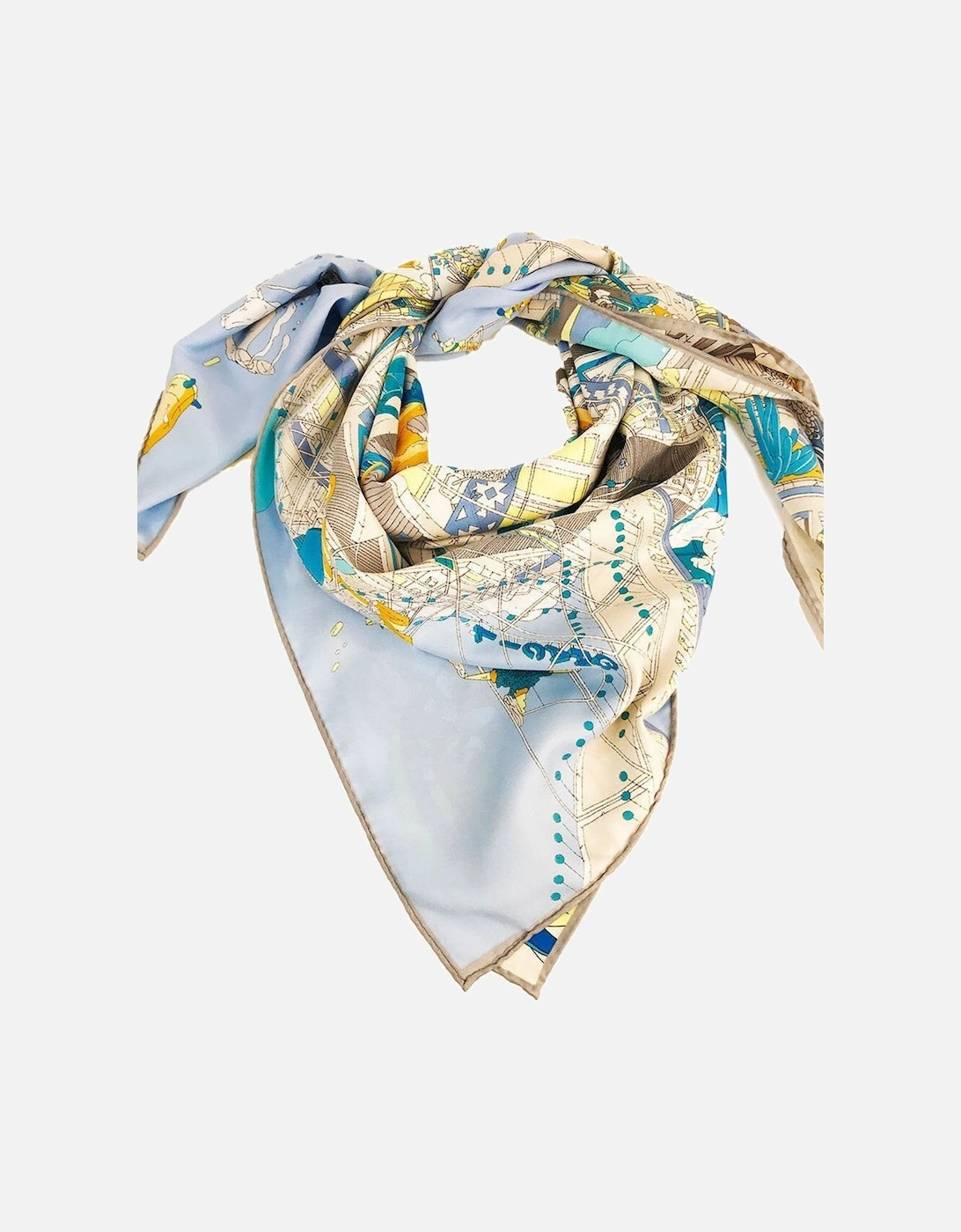 Blue Silk Blend Scarf