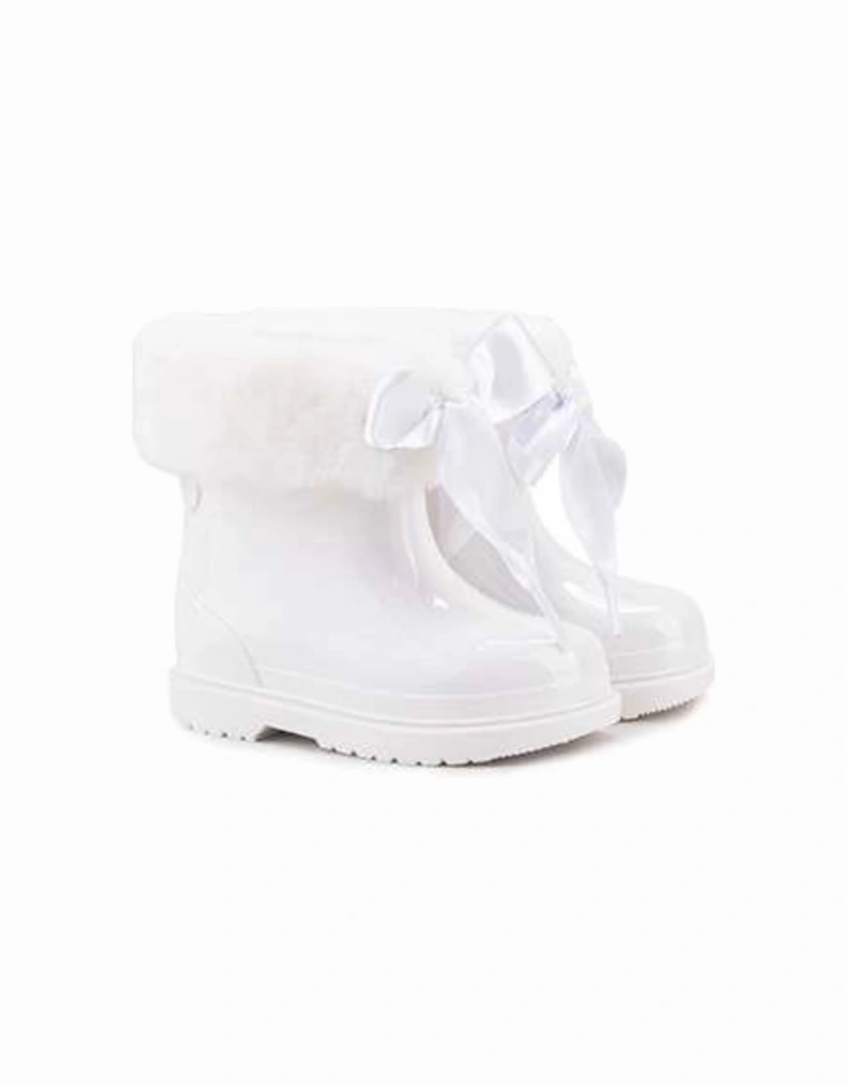 White Faux Fur Boots