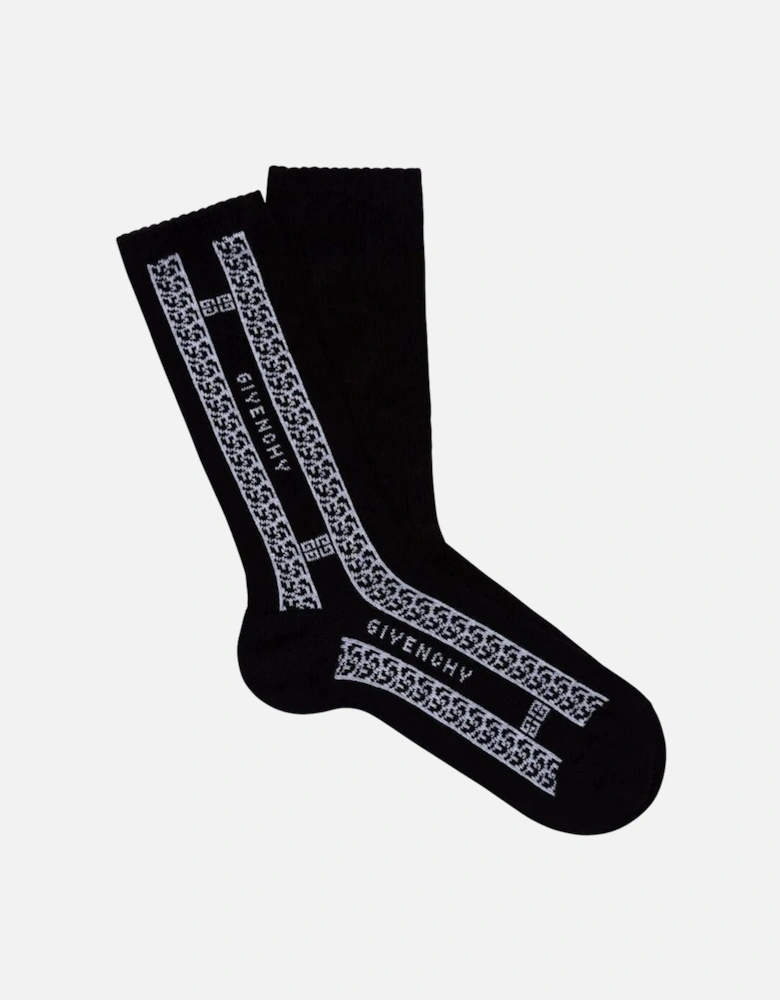 Boys Chain Logo Socks Black