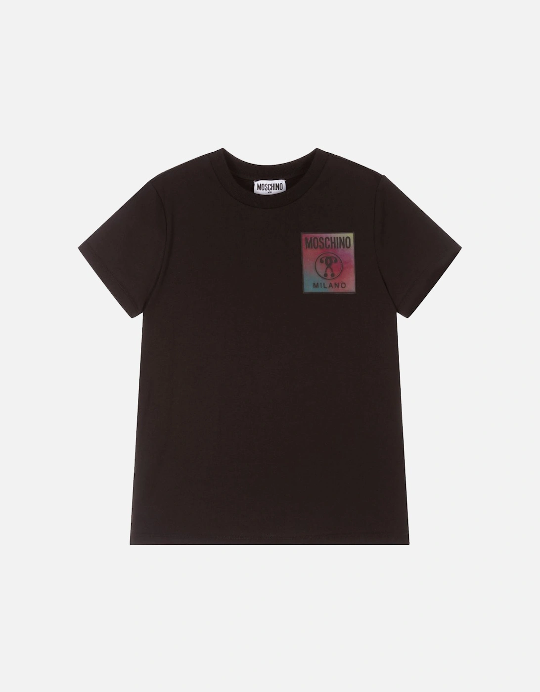 Boys Iridescent Logo T-Shirt Black, 3 of 2