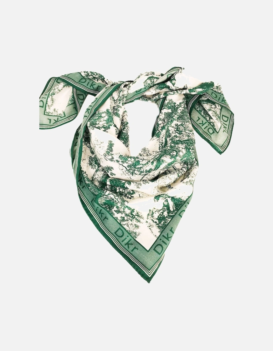 Green and White Abstract Silk Scarf, 3 of 2