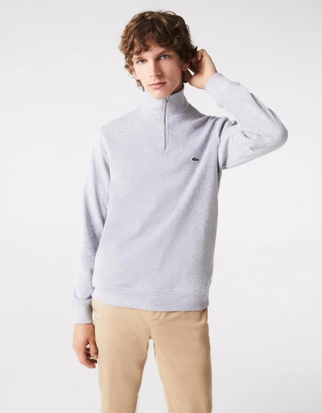 Lactose Mens Zippered Stand-Up Collar Cotton Sweatshirt, 6 of 5