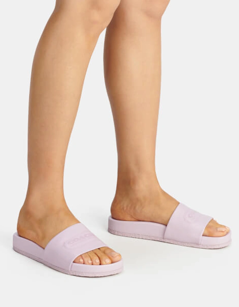 Women's Alexis Leather Slide Sandals - Violet