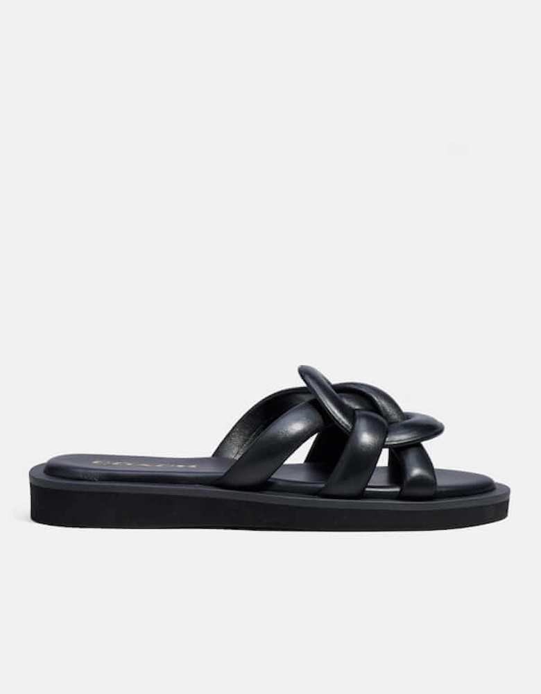 Women's Georgie Leather Slide Sandals - Black