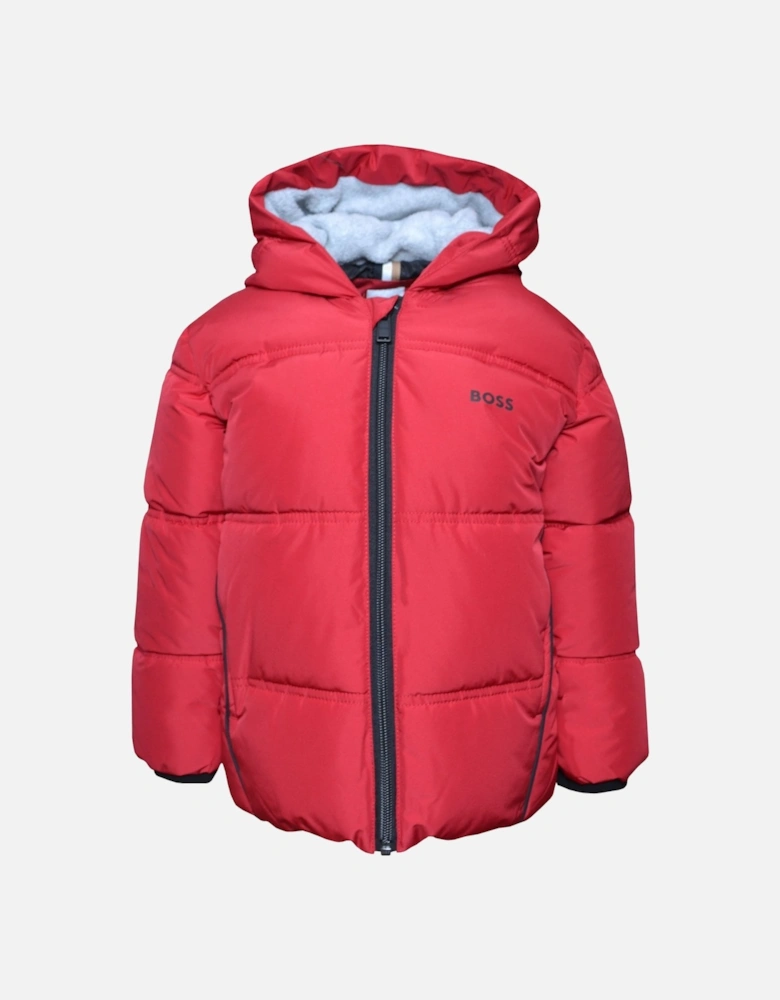 Boy's Red Infant Puffer Jacket.