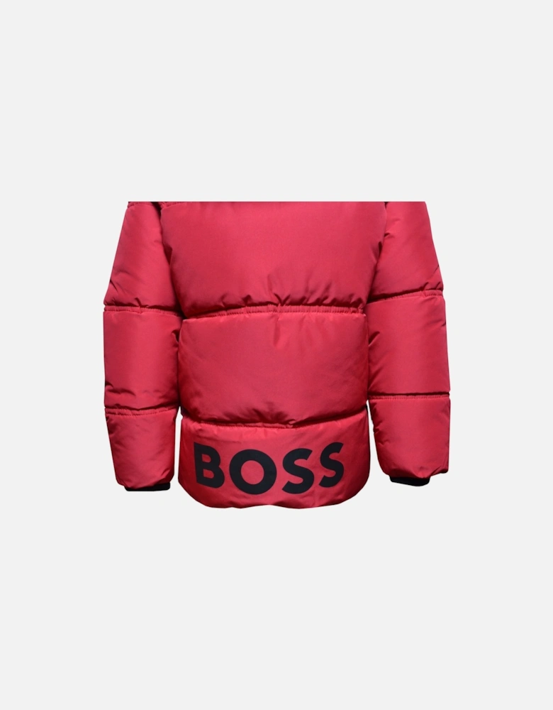 Boy's Red Infant Puffer Jacket.