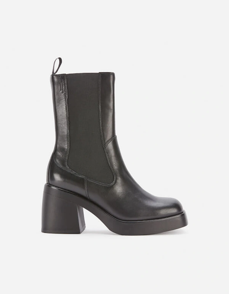 Women's Brooke Leather Heeled Chelsea Boots - Black