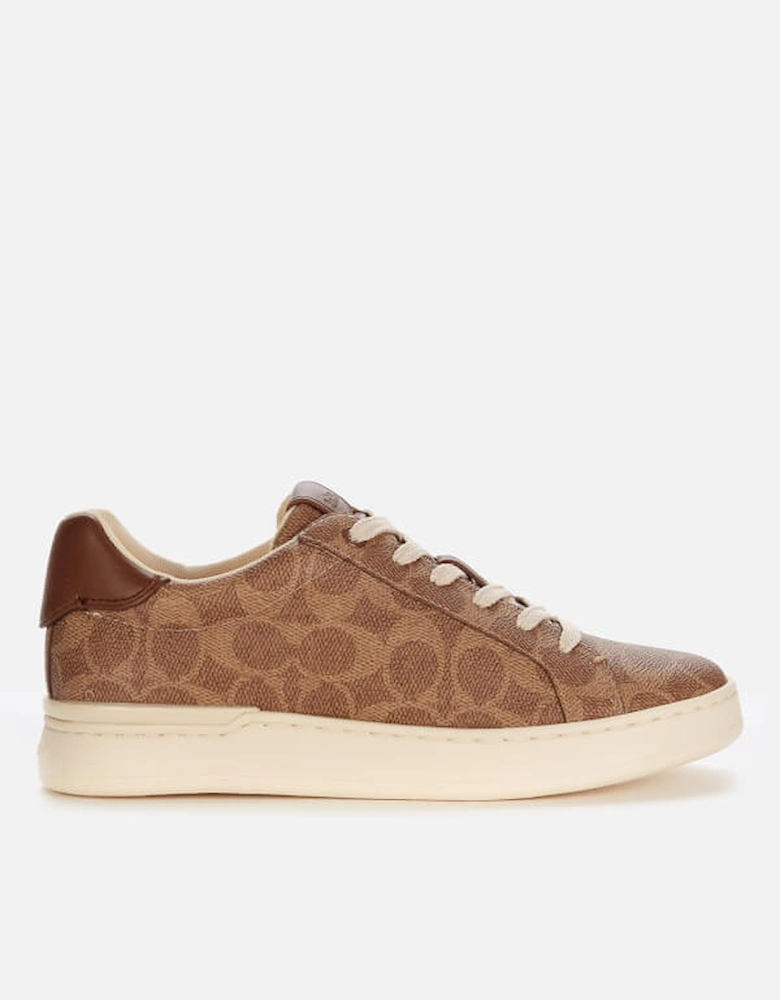 Women's Lowline Coated Canvas Trainers - Tan