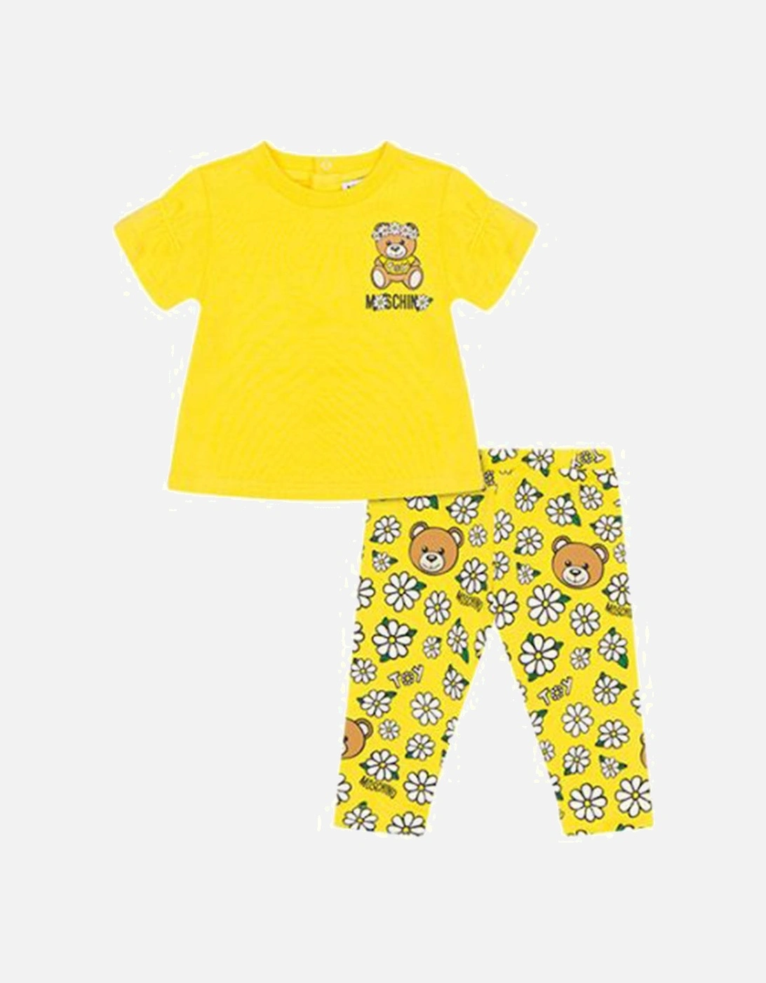 Girls T-shirt Pyjamas Set Yellow, 2 of 1