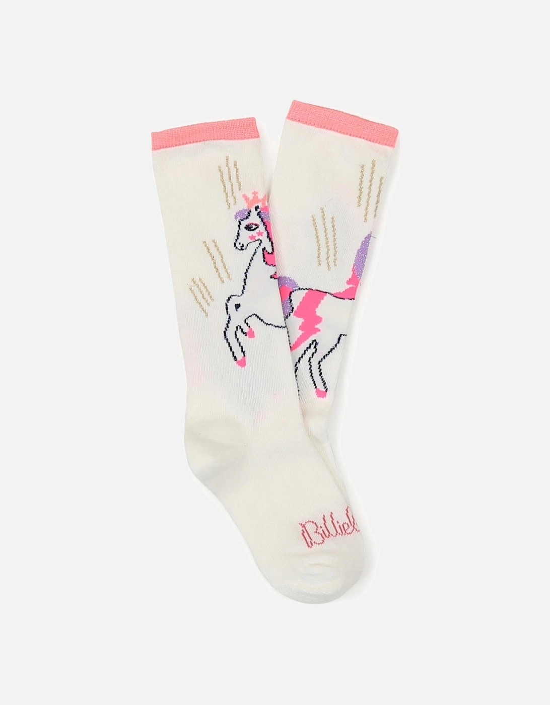 White and Pink Unicorn Knee Socks, 3 of 2