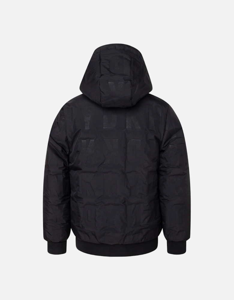 Blue Reversible Logo Puffer Coat