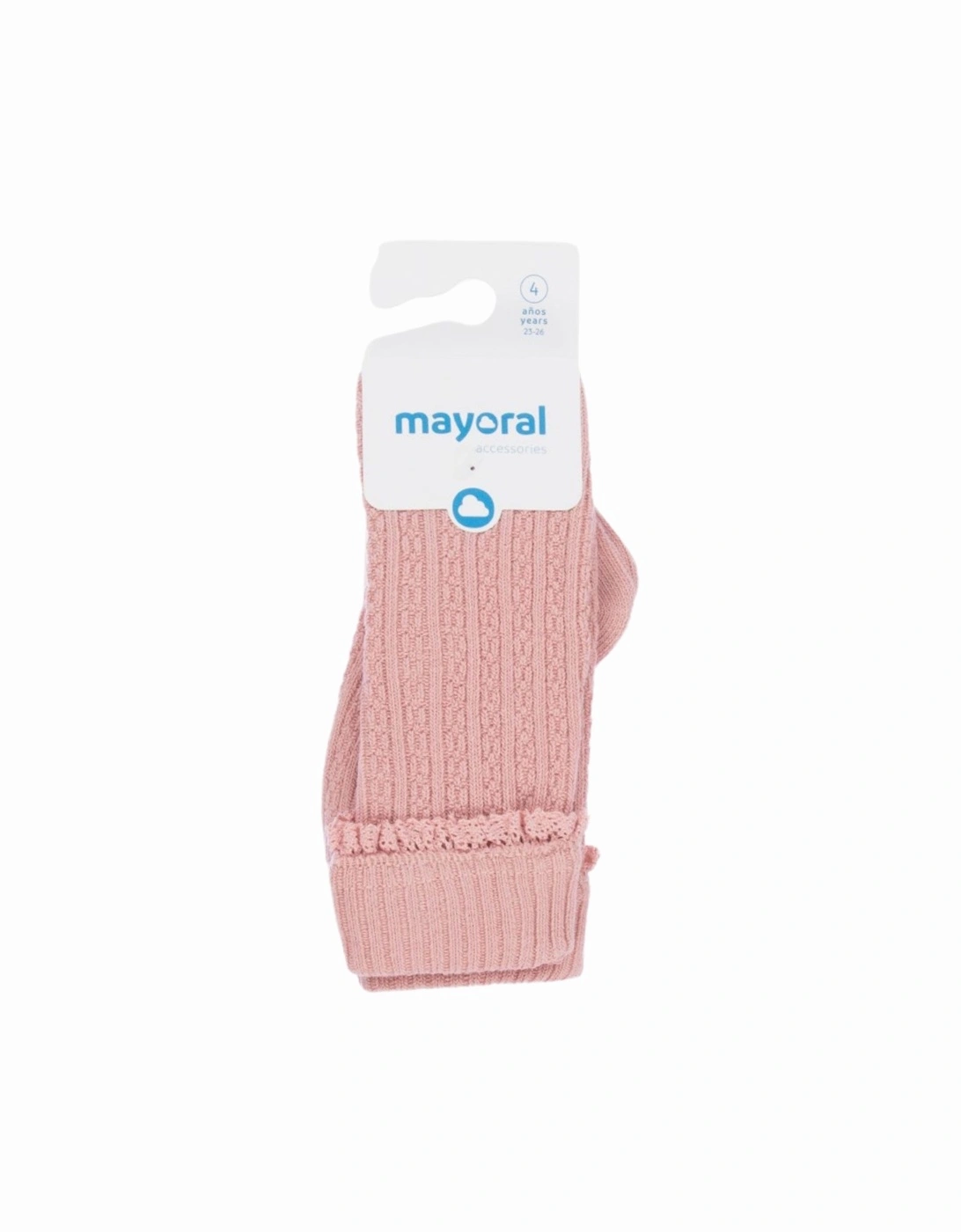 Pink Ribbed Knee Socks