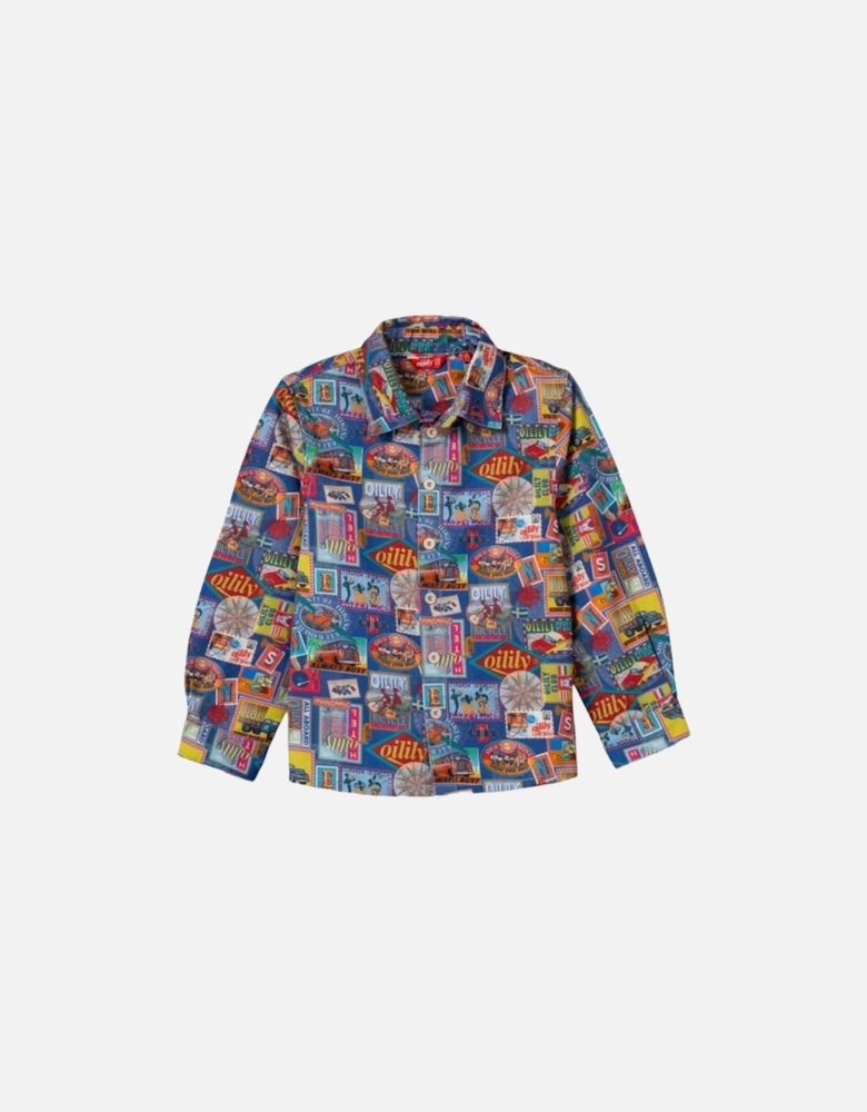 Navy Multicoloured Shirt
