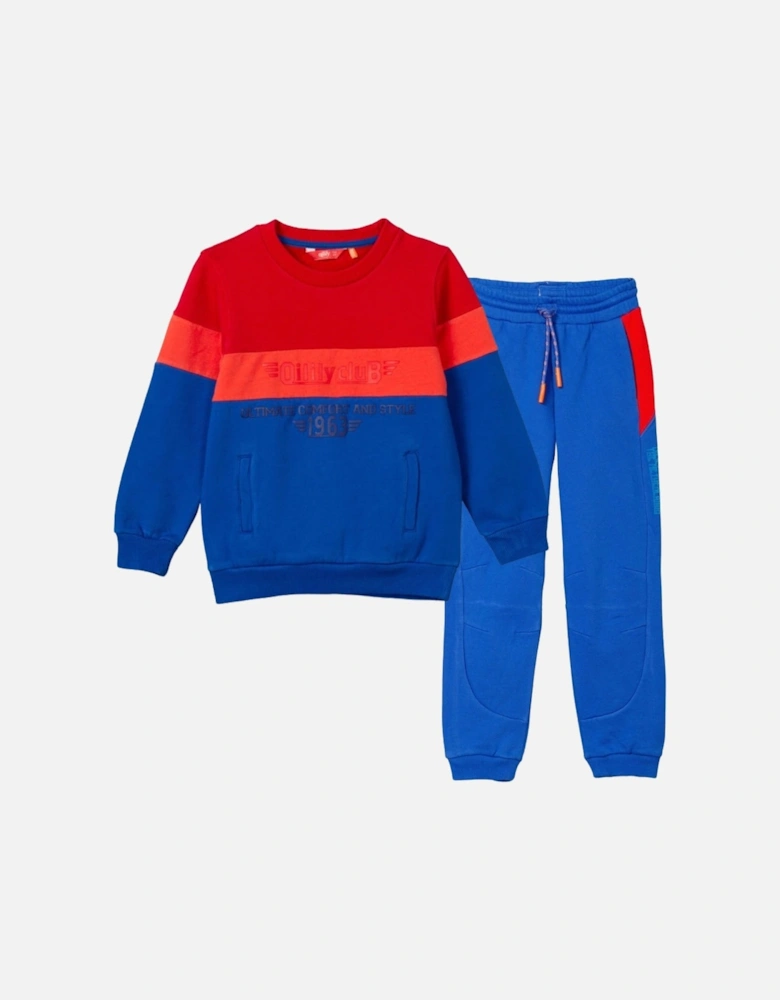 Cobalt and Red Colourblock Tracksuit