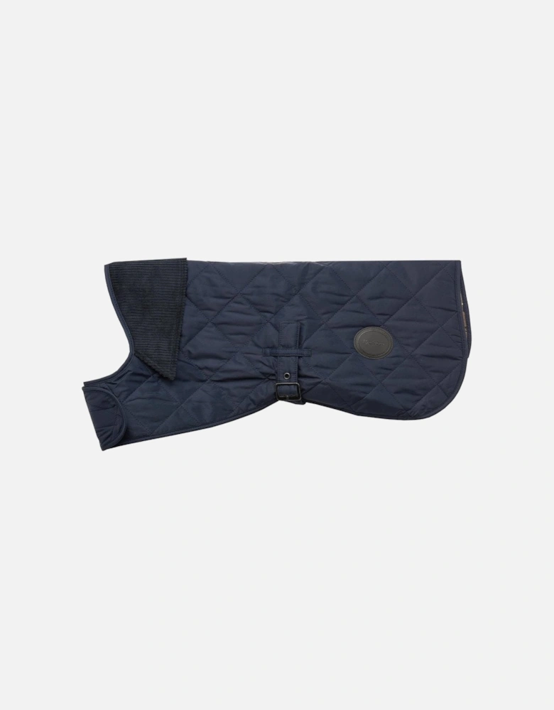 Navy Quilted Dog Coat