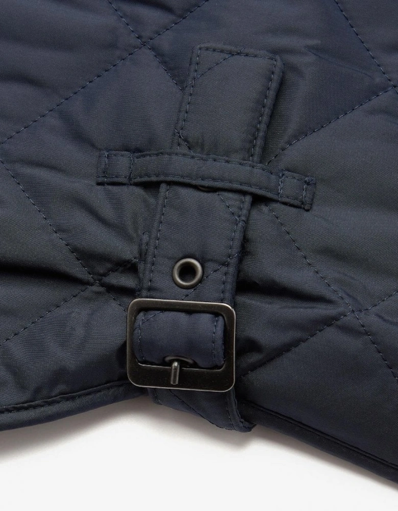 Navy Quilted Dog Coat